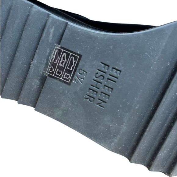 NEW Eileen Fisher Women's Lark Wedge Heel Booties Nubuck Black Leather Size 5.5 - Picture 9 of 9